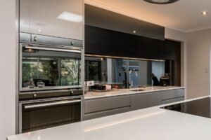 Houston residential mirrors on wall in kitchen