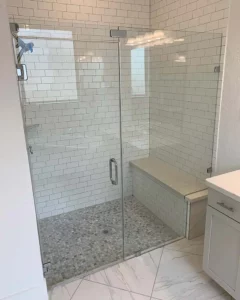 Frameless glass shower in a Baytown home, shower Glass in baytown, glass shower cleaning tips