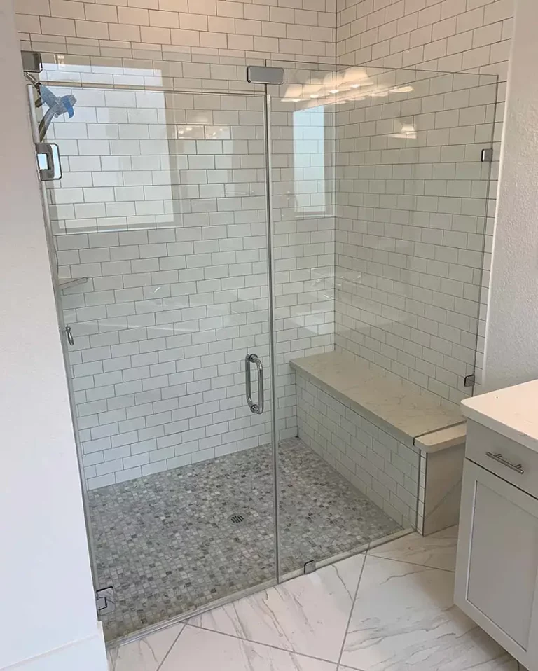 Frameless glass shower in a Baytown home, shower Glass in baytown, glass shower cleaning tips